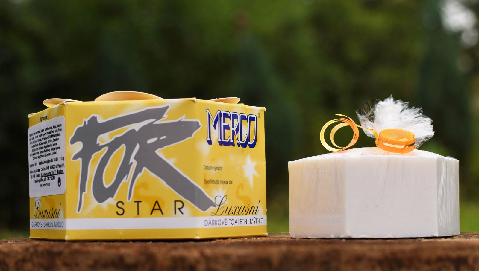 Mýdlo luxusní STAR žluté 115g dárkové For Merco