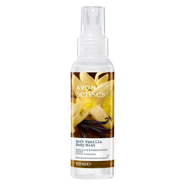 Naturals Osvěžující tělový sprej s vanilkou a santalovým dřevem -: 100 ml Avon