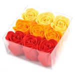 Sada 9 Mýdlových květů - Broskvové růže AWGifts