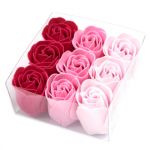 Sada 9 Mýdlových květů - Růžové růže AWGifts