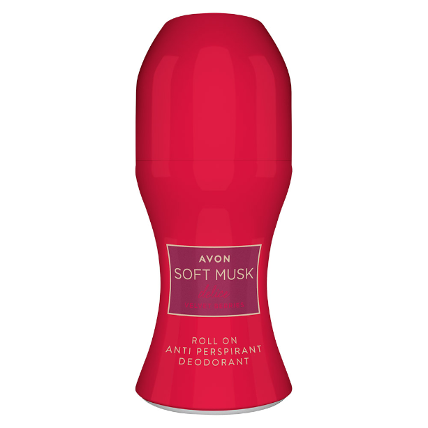 Kuličkový deodorant antiperspirant Soft Musk Delice Velvet Berries (50 ml) Avon